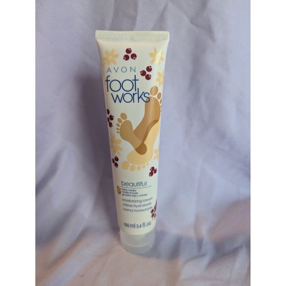 Avon Foot Works Beautiful Berry Vanilla Moisturizing Cream 100ml - Picture 1 of 2